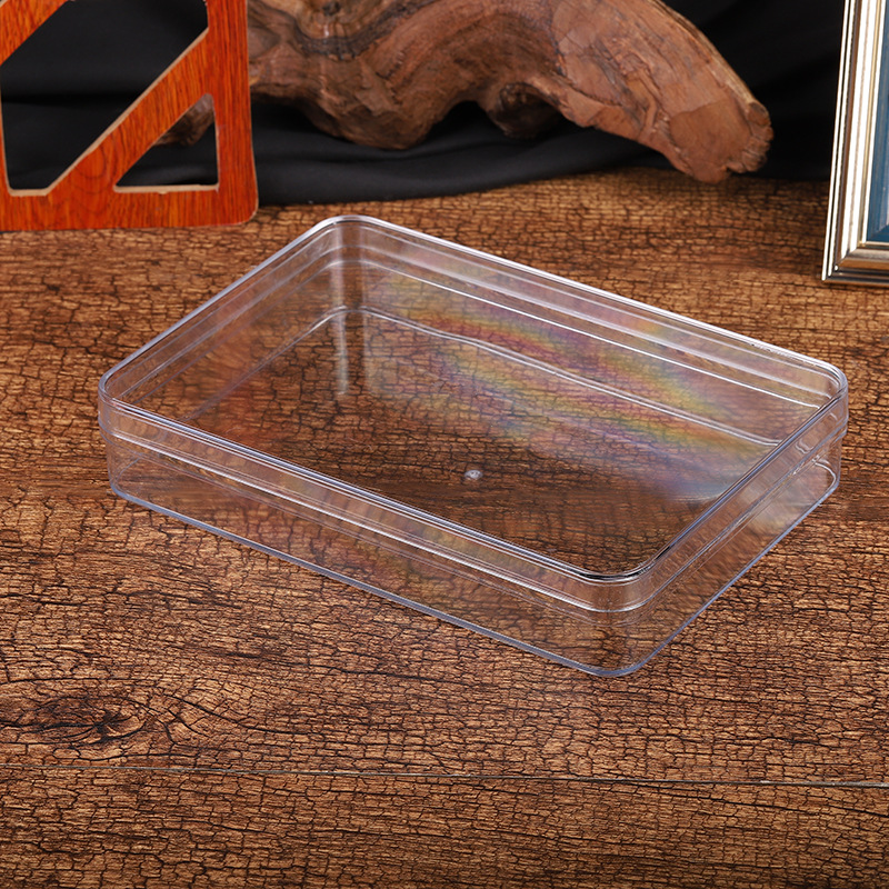 Caja transparente de plástico rectangular grado alimenticio PS galleta tuerca chocolate caja de dulces con tapa al por mayor