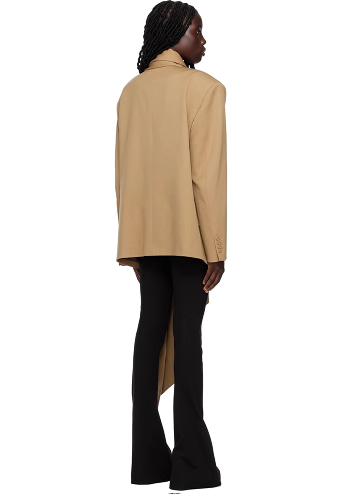 Two Piece Set for Women Autumn Winter Scarf Cut Profile Blazer High Waist Casual Pants Set