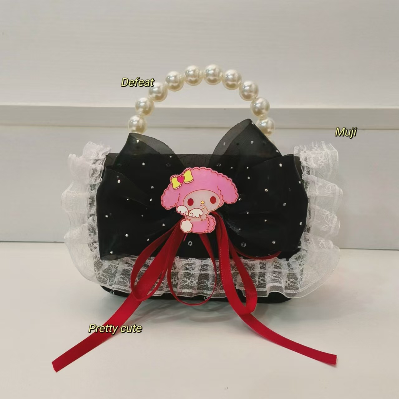 Melody bolso de perlas bolso de mochila accesorios bolso pequeño bolso de cadena bolso de arco encaje bolso de cadena para niños moda
