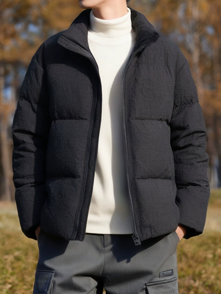 Мужской пуховик (WOOG2005), бархатистая отделка, утка пух, зима
