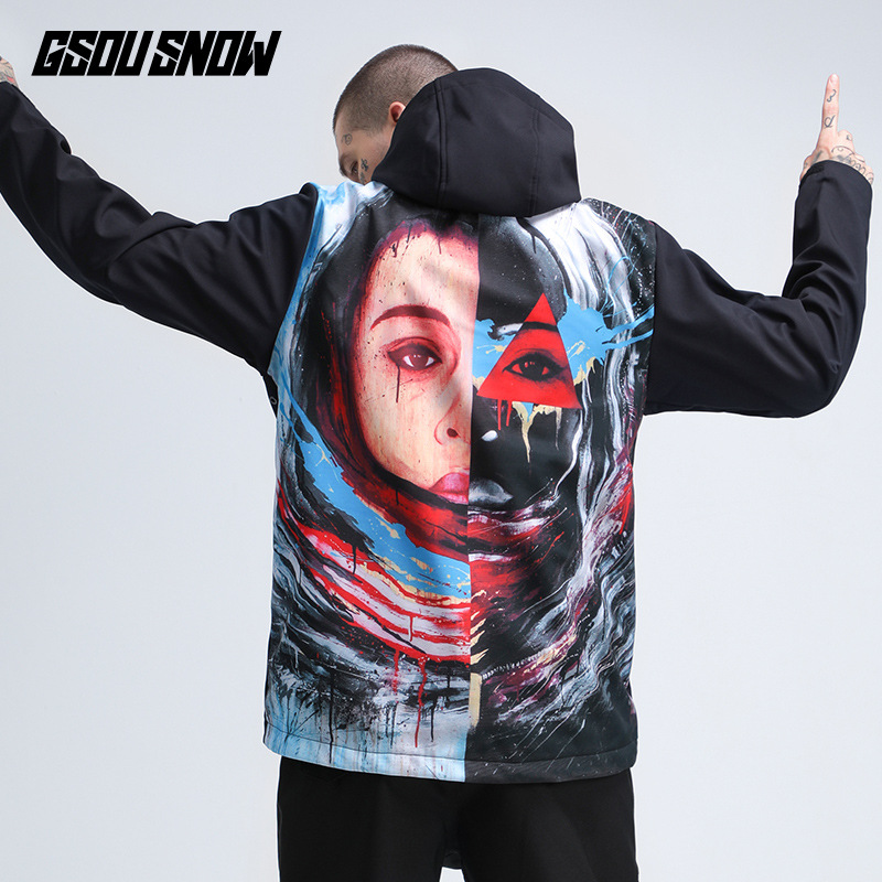 Felpa con cappuccio da snowboard da donna, felpa con cappuccio da snowboard da uomo, felpa con cappuccio antivento impermeabile da coppia, attrezzatura da sci invernale_voghion.com