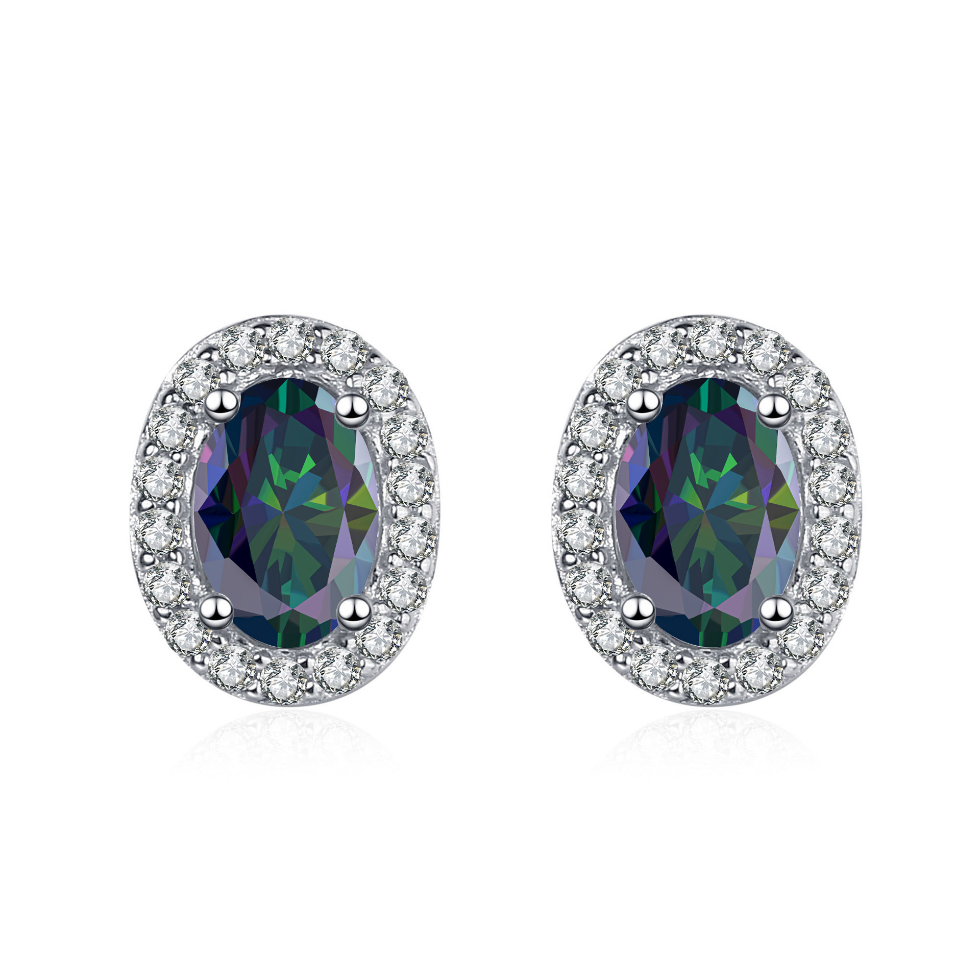 925 plata de diamante dorado color mozanita pernos de piedra oval 1 quilate azul verde pernos de piedra mozanita