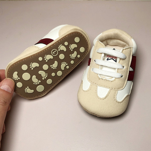0-1 year old baby sports casual shoes for men and women, rubber sole toddler shoes, lace-up large letter stepping shoes