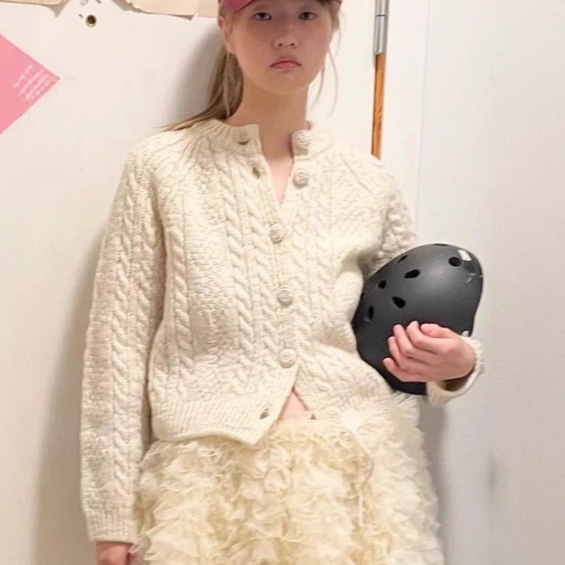 韩代文艺复古风重工麻花毛衣外套女秋冬短款百搭针织开衫上衣1370