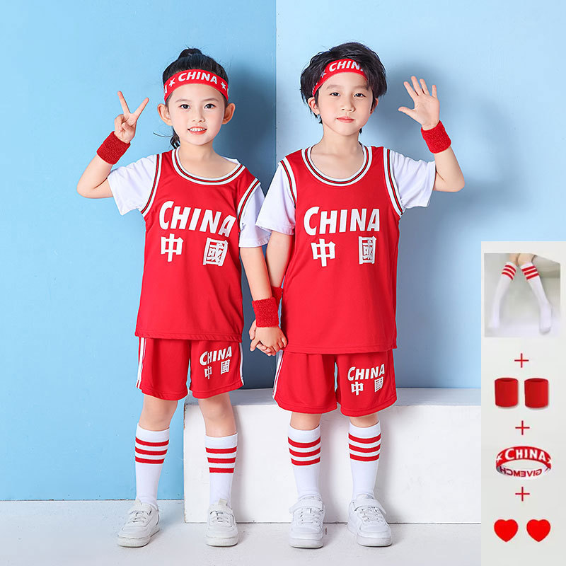 Children's Basketball Clothes suit Boys Kobe Jersey Short-sleeved Women's Summer Kindergarten Competition Training Sportswear for Men and Women