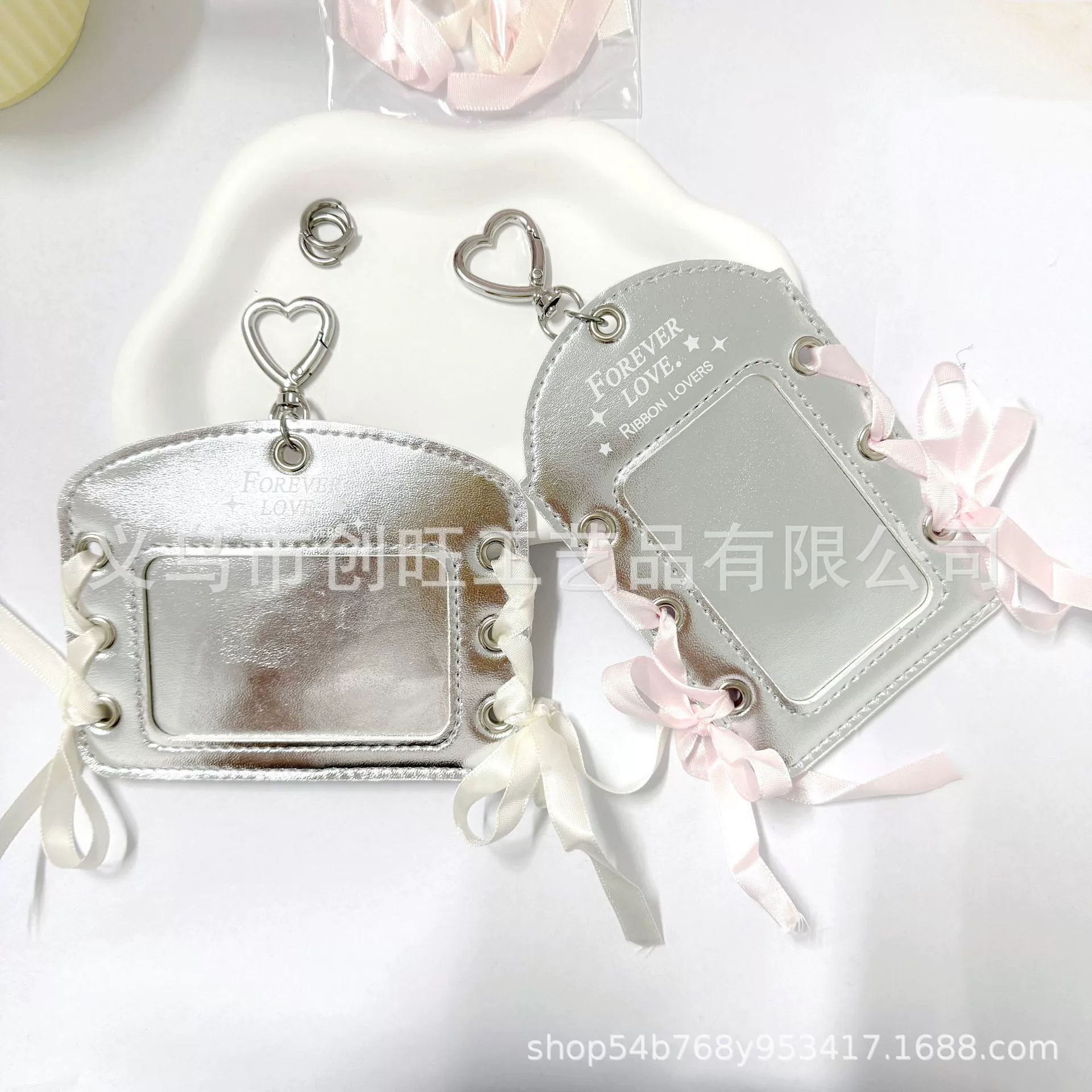 Балетный серебряный кожаный держатель для карт из искусственной кожи ins Ballet 3inch маленький дисплей для карт, подвеска, защитный чехол, держатель для карт с лентой «сделай сам»