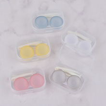 多色隐形眼镜伴侣盒便捷式小众美瞳双联盒自带镊子棒子PP外盒装
