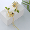 Small design asymmetrical earrings, Japanese and Korean, flowered