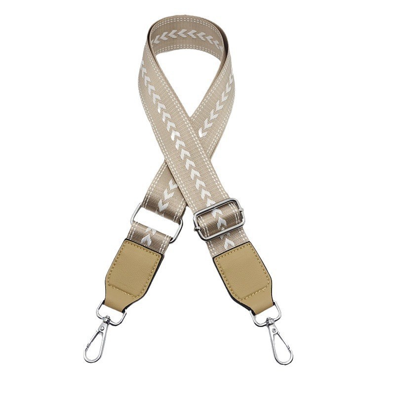 khaki khakis with silver leather hook