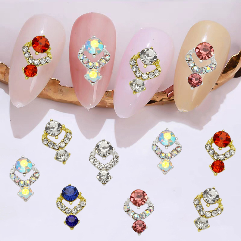 Cross-border explosions alloy nail jewelry diamond love water droplets shiny rhinestone crystal design nail accessories wholesale