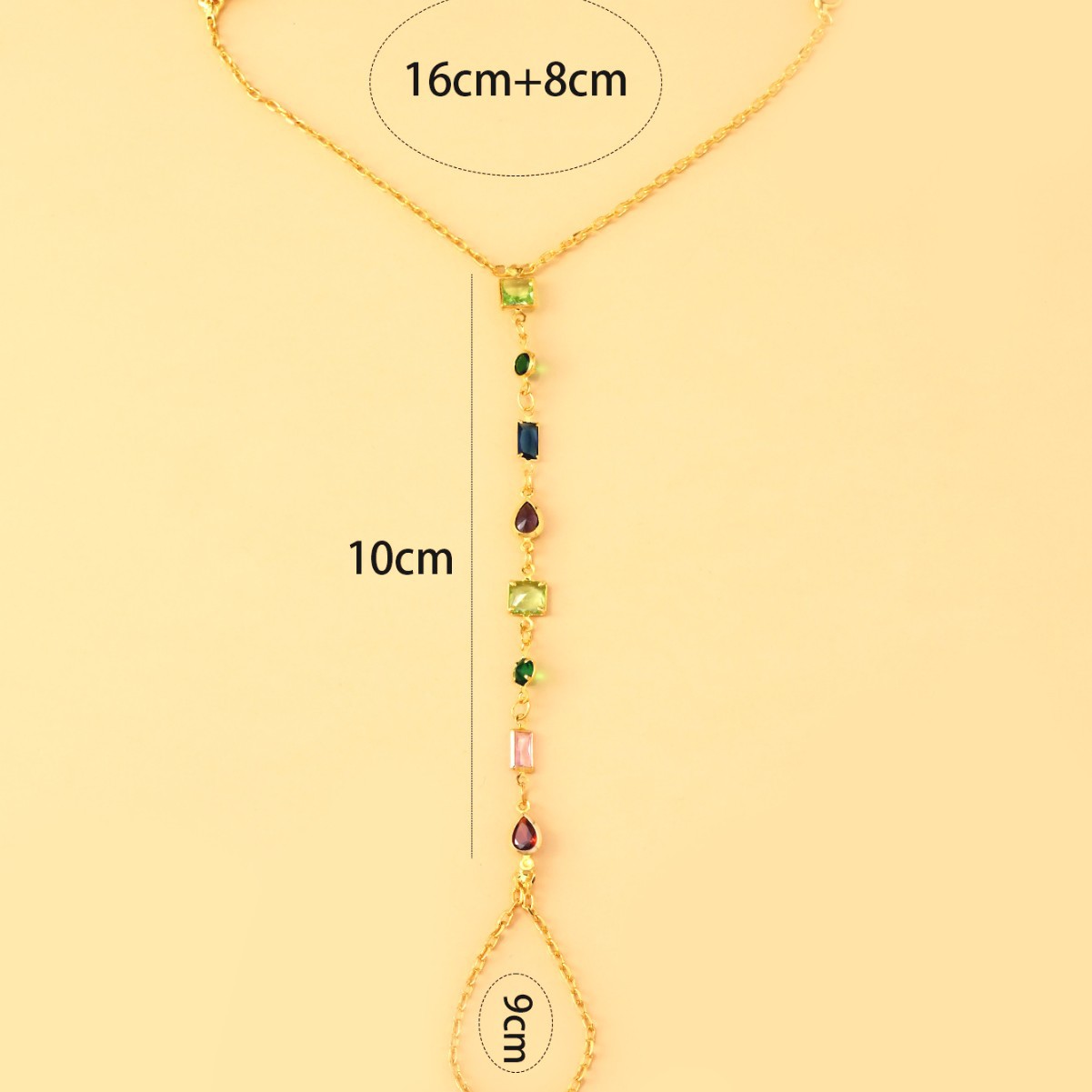 Simple Colorful Geometric Rhinestone Finger Bracelet For Women_voghion.com
