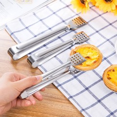 Stainless steel food tongs, square barbecue meat hot pot tongs, ready-to-eat spicy hot pot food vegetable tongs, bread tongs