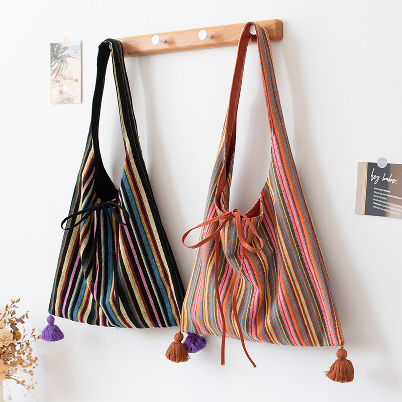 Genuine ethnic one-shoulder bag
