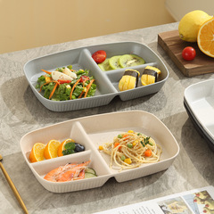 211減脂分餐盤大人分格盤長方形盤子快餐盤兒童飯盤可微波格盤