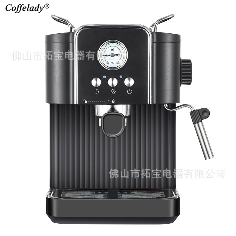 Coffelady Espresso Coffee Machine with Handle Pressure Gauge Button Operation Milk Frothing Pump Pressure Coffee Maker