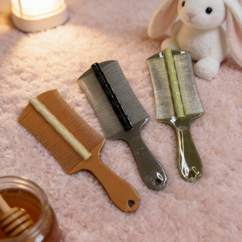 Long-Handled Bamboo Comb for Removing Head Lice, Double-Sided Fine-Tooth Comb for Removing Dandruff, Fine-Tooth Plastic Comb, Portable Comb