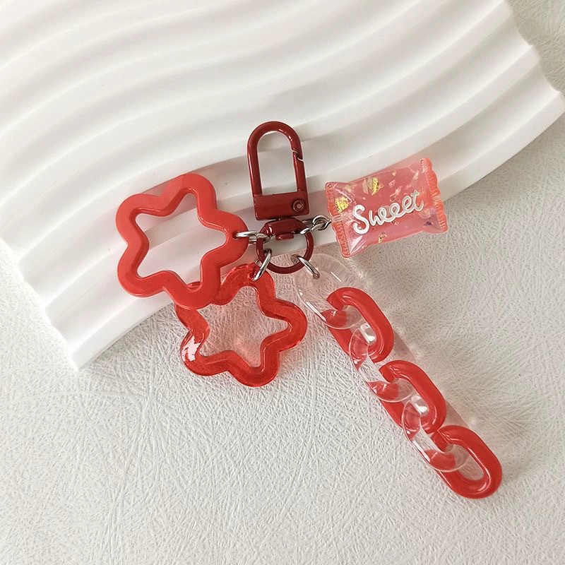 Brand acrylic chain, multicoloured keychain