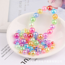 饰品配件炫彩半透明穿孔珠子散珠   DIY手工串珠手链项链钉珠材料