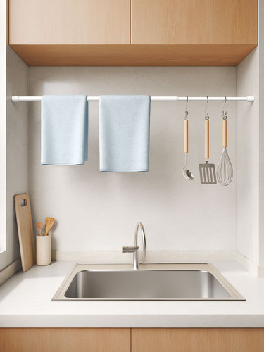 No punching bathroom towel rack bathroom cool towel pole shelf storage rack single pole hanging towel long pole single pole