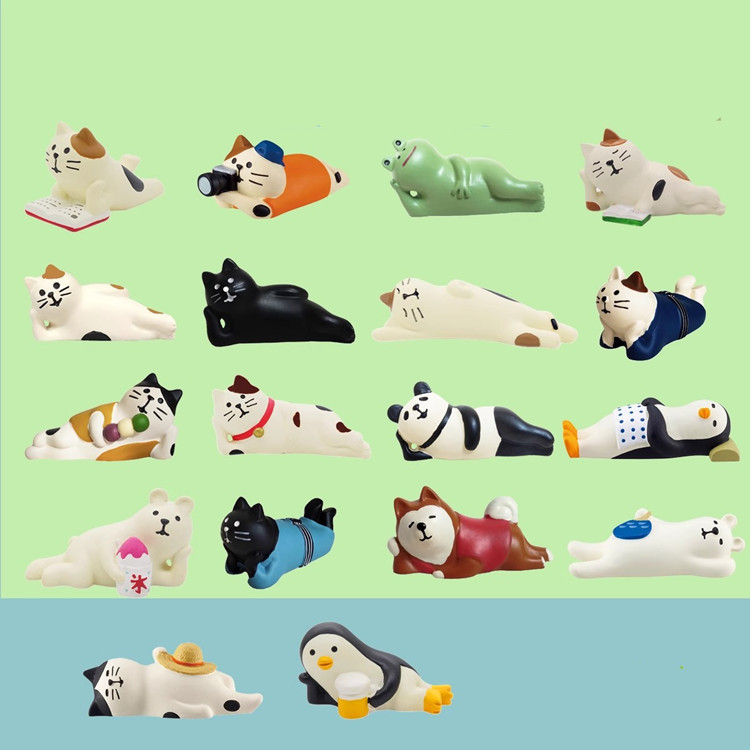 일본 잡화 자카 시바견 펭귄 사진 고양이 백곰 에다마메 게으른 고양이 창작 공예품 미니어처 인 장식품