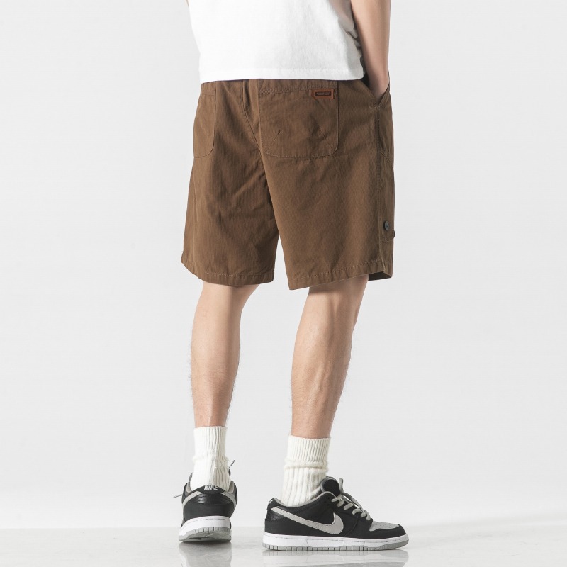 American Casual Shorts Men's Summer Loose Japanese Retro Trendy Stylish Mid-Length Heavy Washed Cargo Shorts
