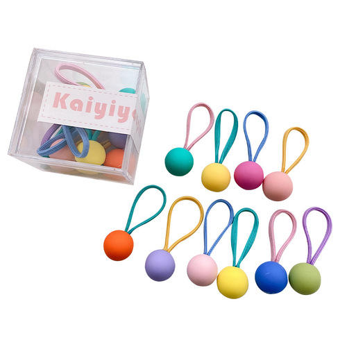 Boxed Korean girl's headband small rubber band baby cute candy color hair accessories high elastic hair rope children's hair band