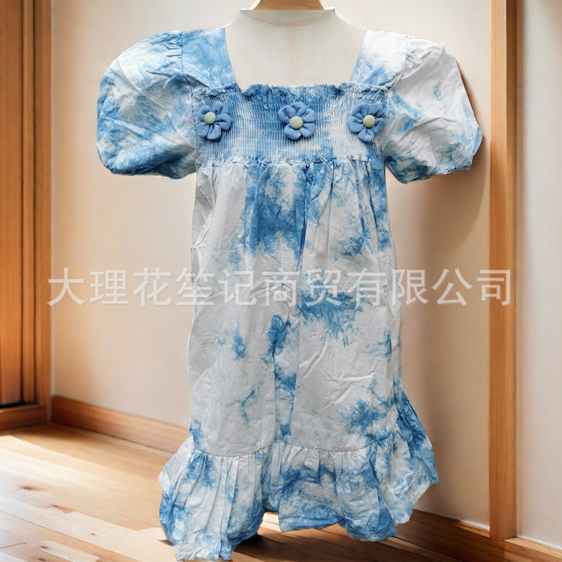 Girl's Little Flying Sleeve dress Summer Dress Cake Dress 2024 Children's Baby Girl A- Line Dress Children's Wear Western Style Princess Dress