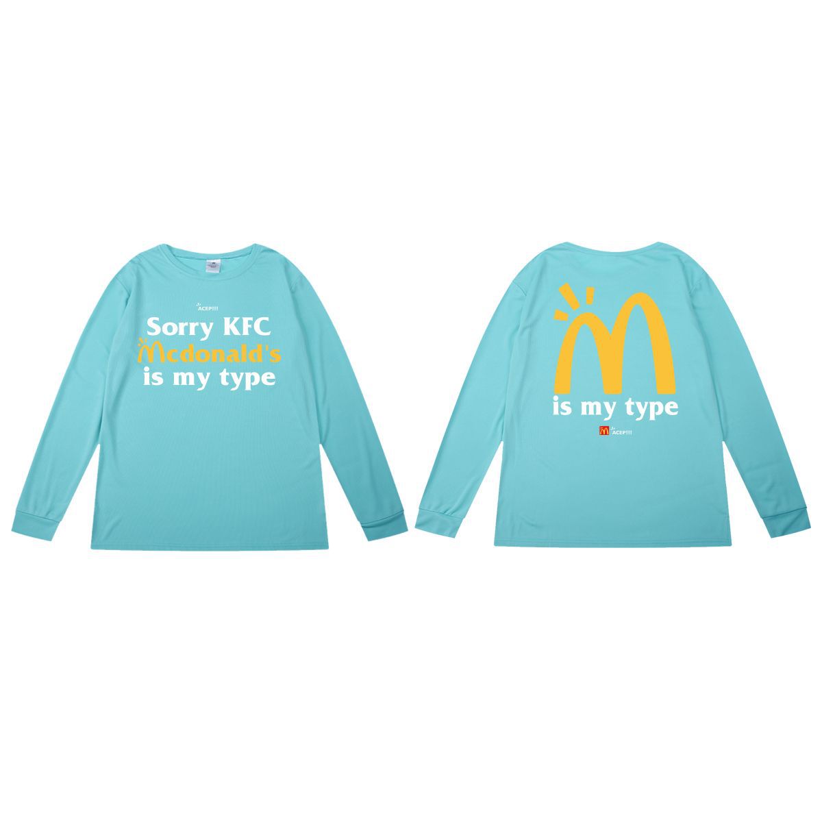 SorryKFC 호수 블루 빠른 건조 긴 소매