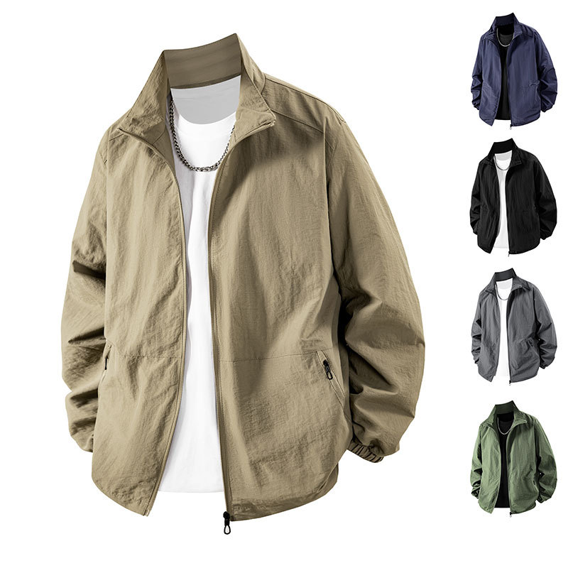 Spring and Autumn Youth Men's Trendy Retro Japanese and American Casual Trench Coat Jacket Plus Size Cross-border