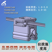 T30REC4B汽車電纜線束固定卡扣尼龍66兩件式扎帶捆綁線鈑金卡扣