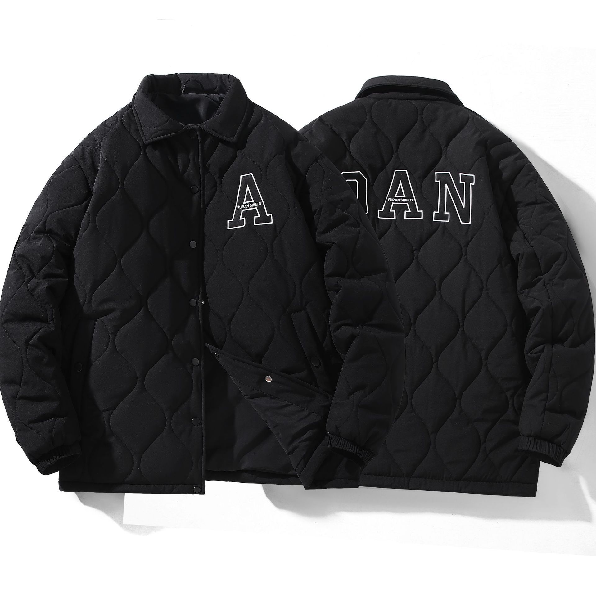 2025新款棒球服夹棉男加肥加大宽松冬季薄款棉服男大码休闲300斤