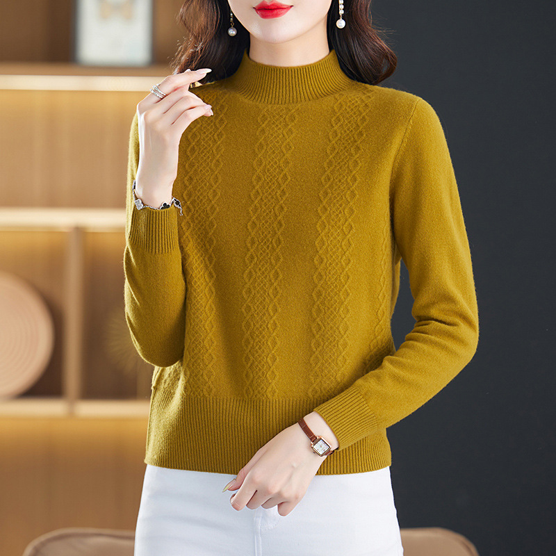 Woolen demi-season keep warm base fashionable solid color sweater