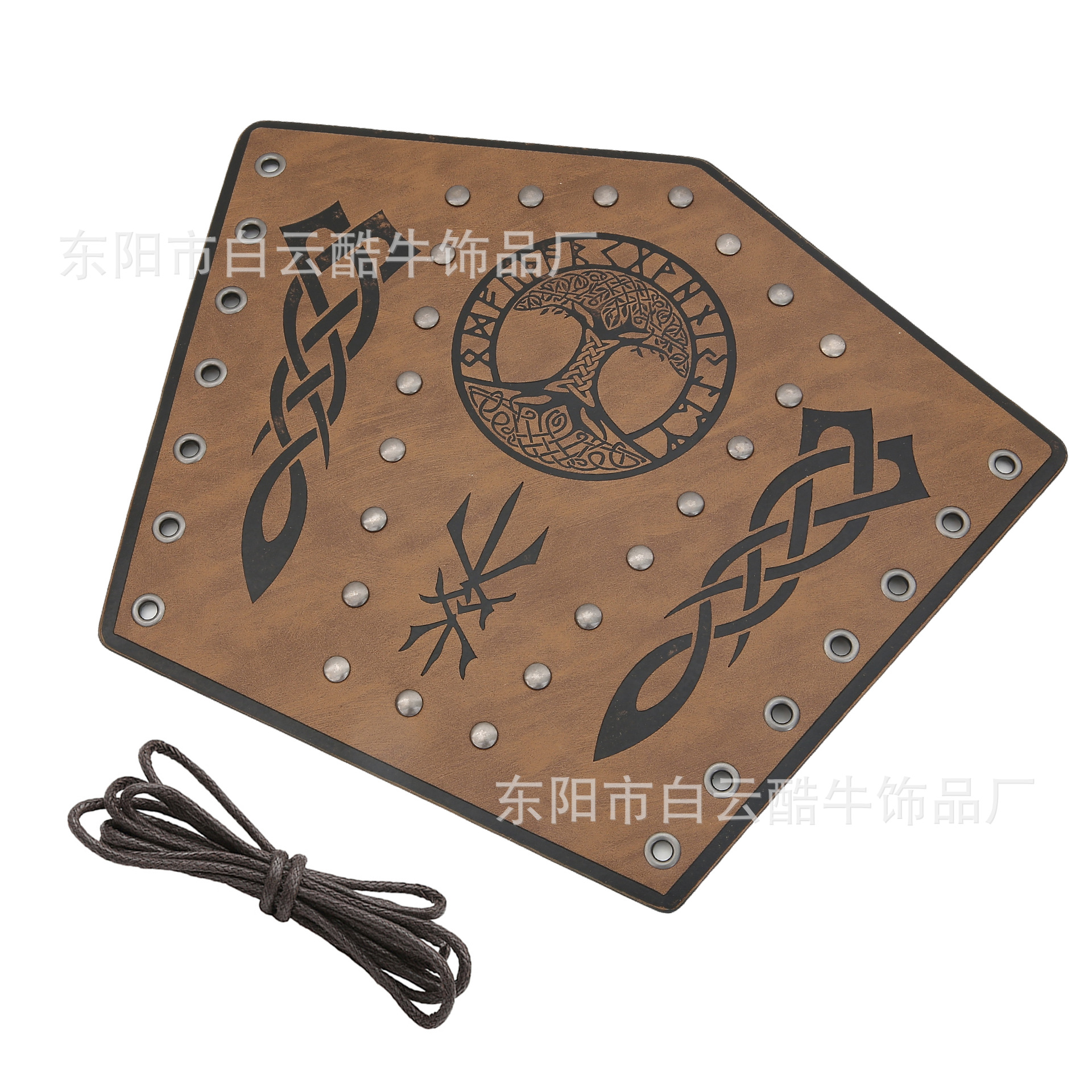 Pulseras exageradas de gran venta de Temu, pulseras con remaches de PU de estilo medieval, protectores de brazos de ciclismo con cuerda encerada personalizada, accesorios de COSPIAY