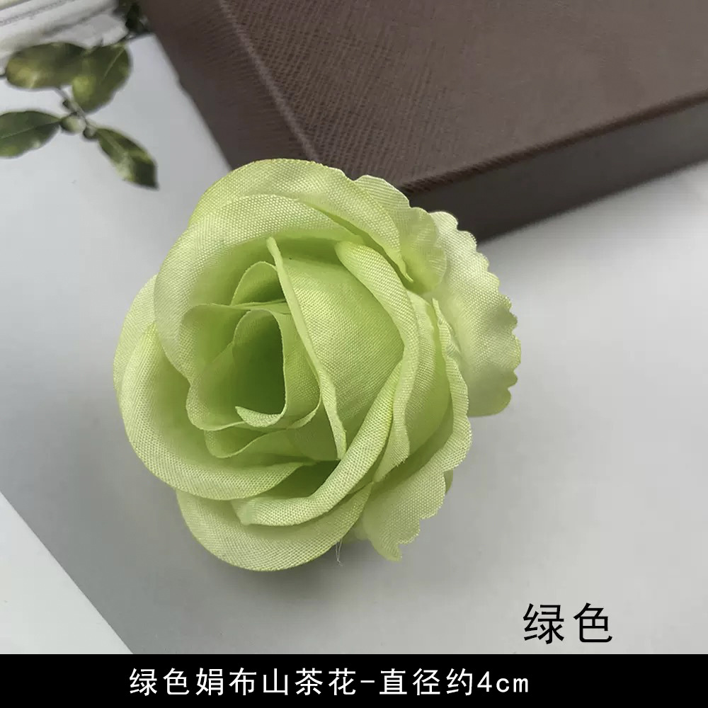 Simulación verde flor al por mayor flor falsa hecha a mano material pinza de flores accesorios de tocado de flor pequeña decoración del salón de bodas