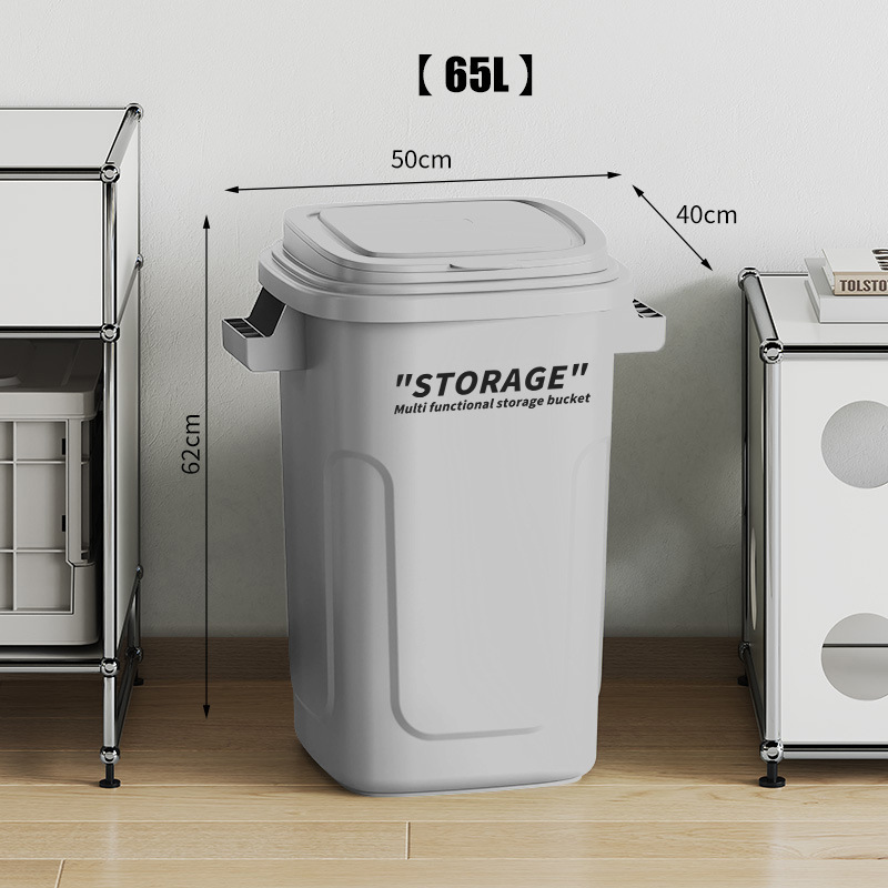 キッチンゴミ箱家庭用新しい大型蓋付き高さ紙バスケット家庭用屋外インダストリアルスタイル大容量ゴミ箱|undefined