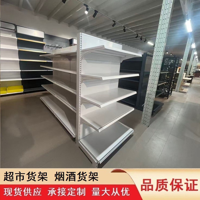 Estantes de supermercado estantes de exhibición de tiendas de conveniencia unilaterales estantes de supermercado grandes estantes de exhibición de supermercados fabricantes personalizados