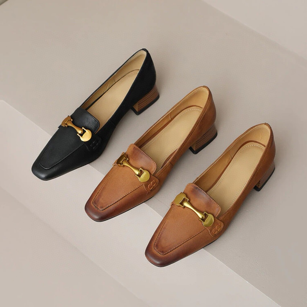 6355成都手工真皮断码特价女鞋 法式风羊皮中跟尖头单鞋