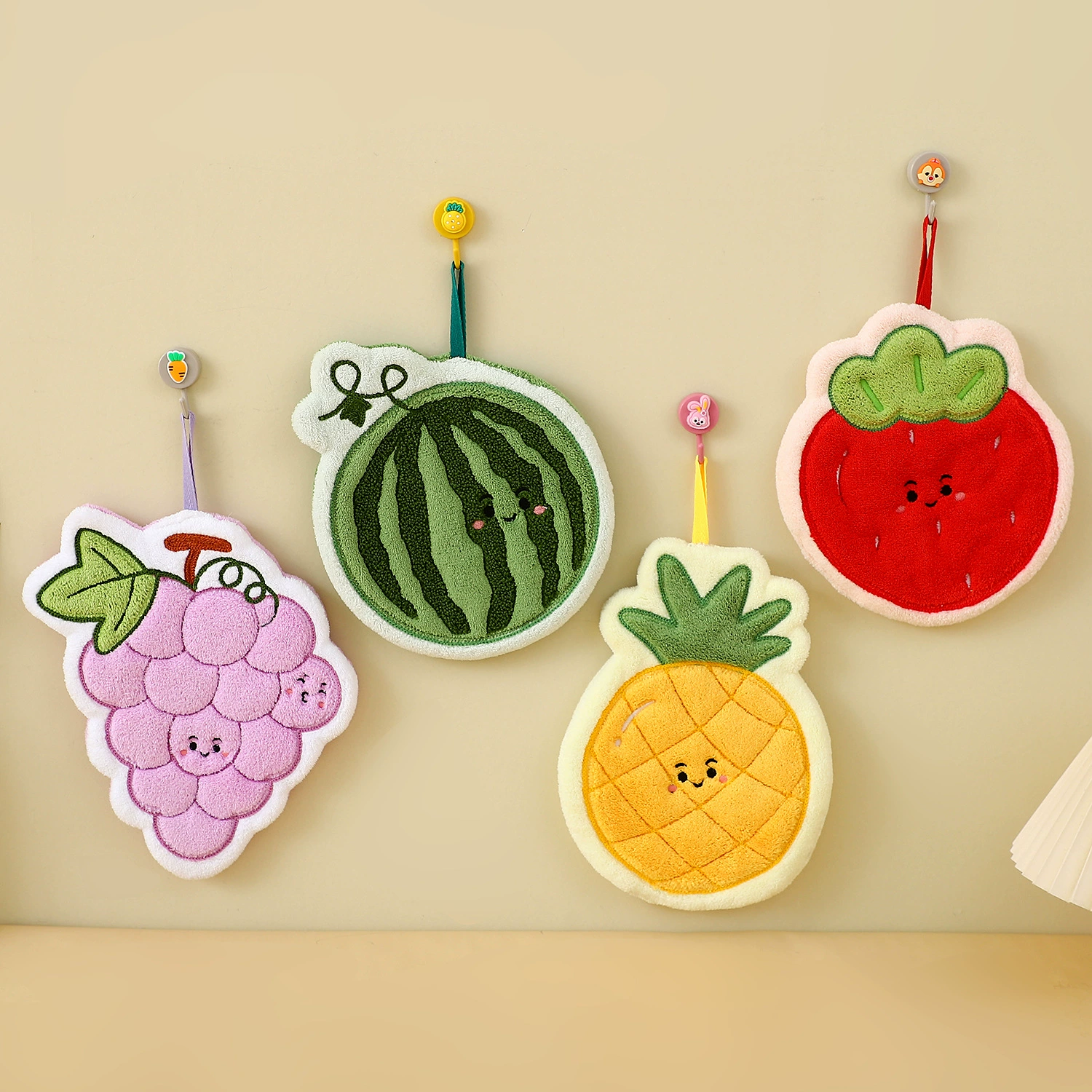 Симпатичные полотенце для рук висячий мультфильм ванная комната впитывает воду без волос