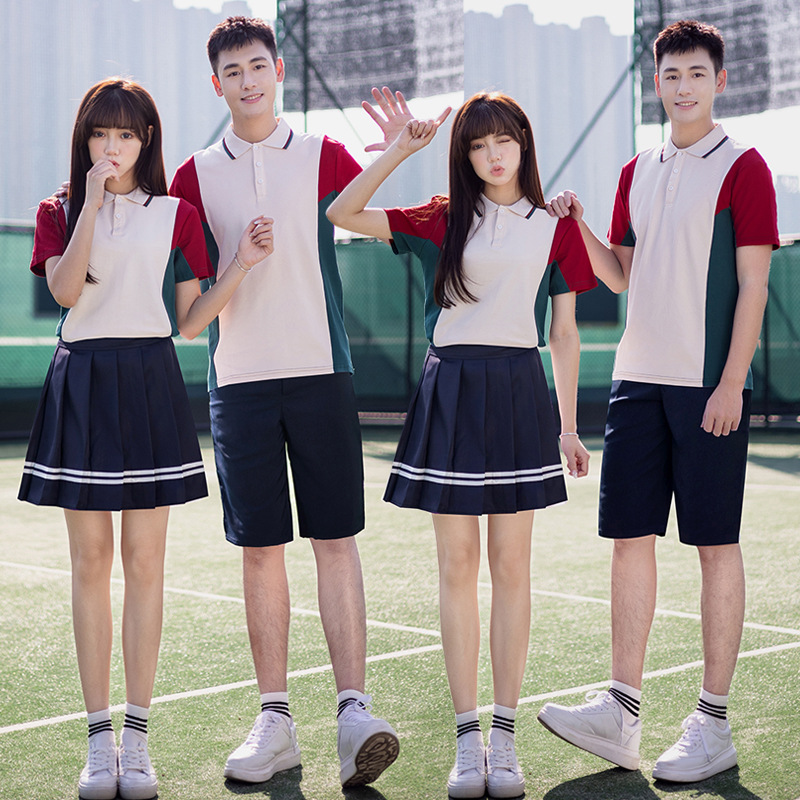 학교 교복 세트 고등학생 졸업식 교복 대학 스타일 초등학생 여름 반소매 스포츠 의류 도매