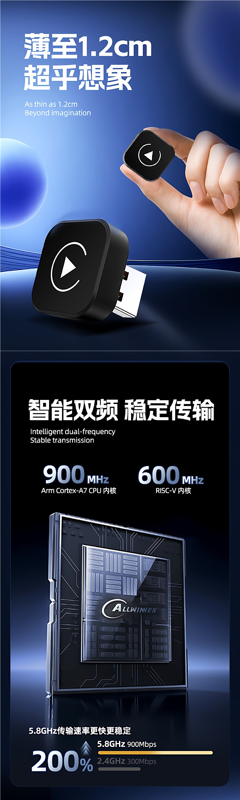 Luruibao wired to wireless CarPlay box for in-car connectivity is suitable for Volkswagen, Audi, Mercedes-Benz, Ford, and Toyota