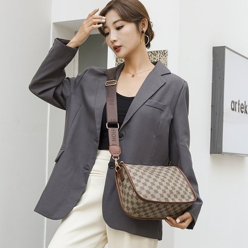 Spring and Summer New Arrival Dumpling Bag Plaid PU Shoulder Crossbody Bag Women's Bag Factory Wholesale Foreign Trade Export Cross-border Taobao Source