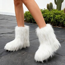 N 54004 Fur Lined Mid Calf Boots ëë��Ͳѥ �羳��Ӧ