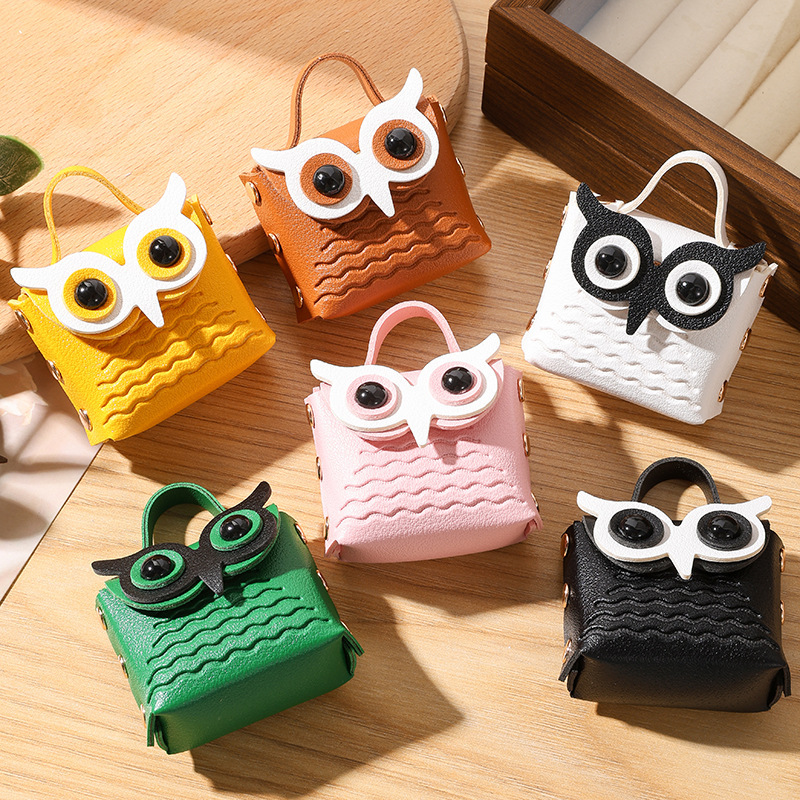Cross-border Korean-style owl leather mini bag, cute cartoon coin purse, pendant, earphone storage bag Cross-border Korean-style owl leather mini bag, cute cartoon coin purse, pendant, earphone storage bag