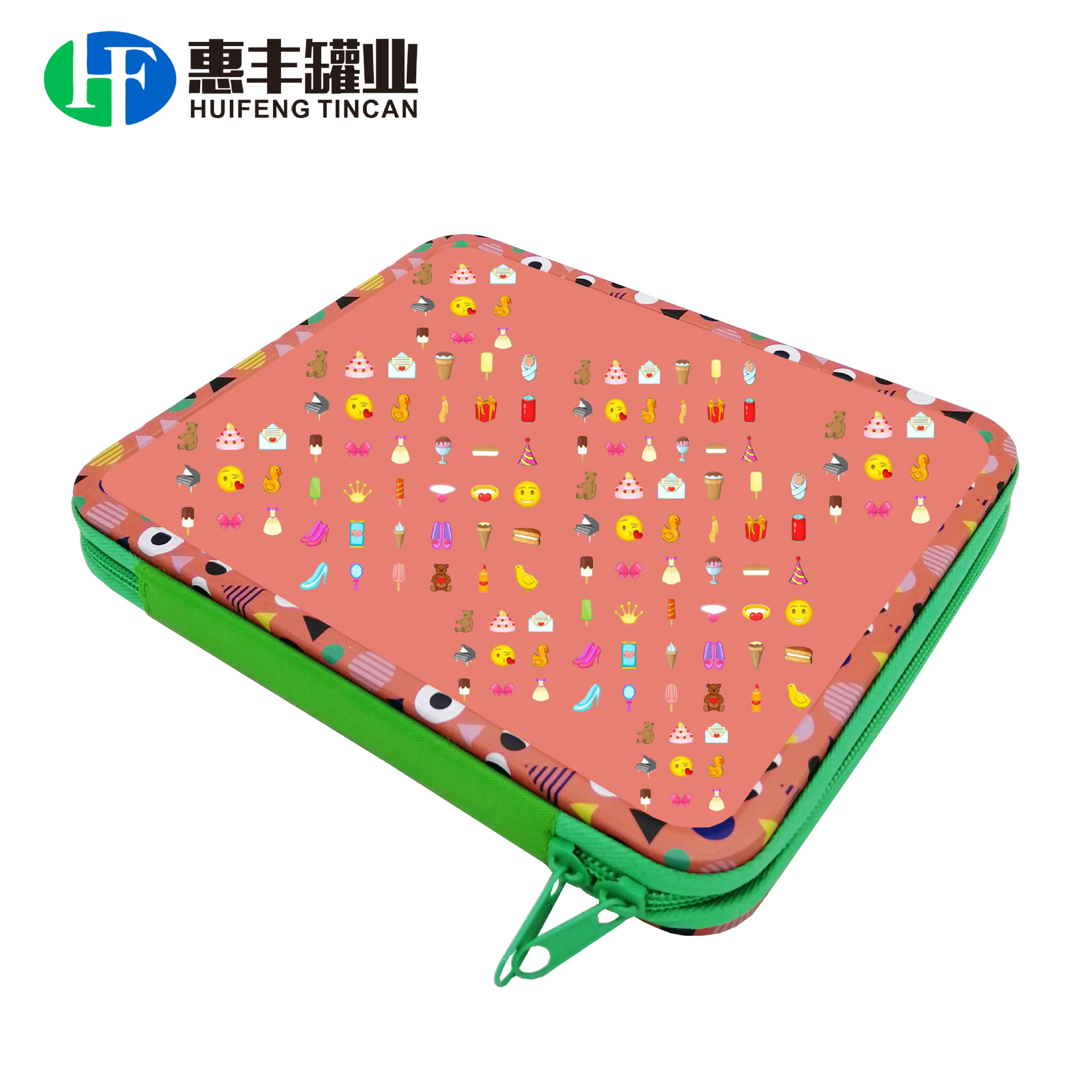 拉链包铁盒 CD盒化妆品画眉笔盒 儿童读卡片卡通磁卡文具盒 铁罐