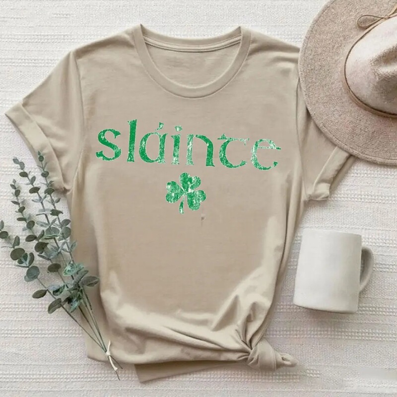Vintage Slainte Shirt Women's Shamrock Top St. Patrick's Day Clothing Cute Patrick's Day Outfit