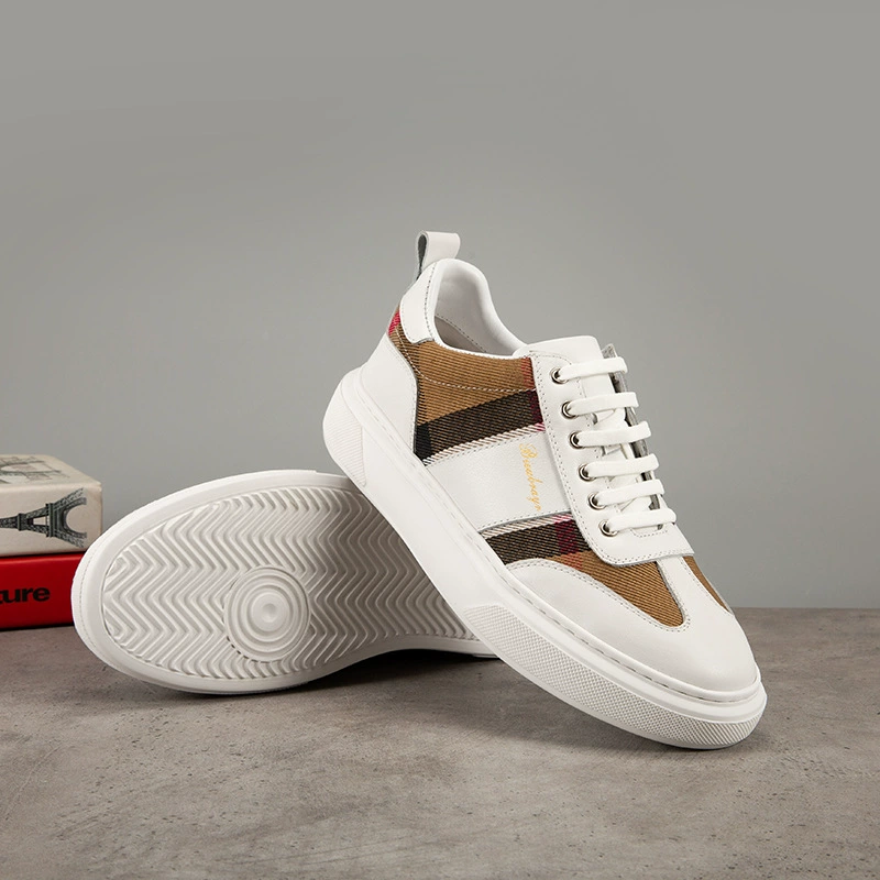 Новые осенне-зимние мужские повседневные кроссовки, винтажные универсальные кроссовки, Мужская дышащая брендовая модная обувь в клетку из натуральной кожи