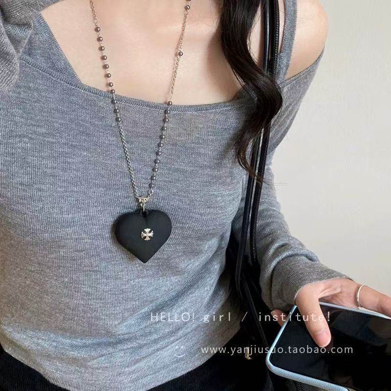 Black love cross necklace