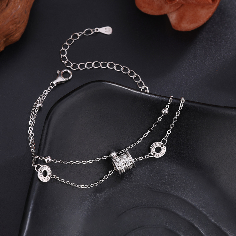 Difeng s999 純銀二層スモールウエストブレスレット女性用夏の親友ブレスレットライト高級ニッチフェアリースタイルブレスレット|undefined