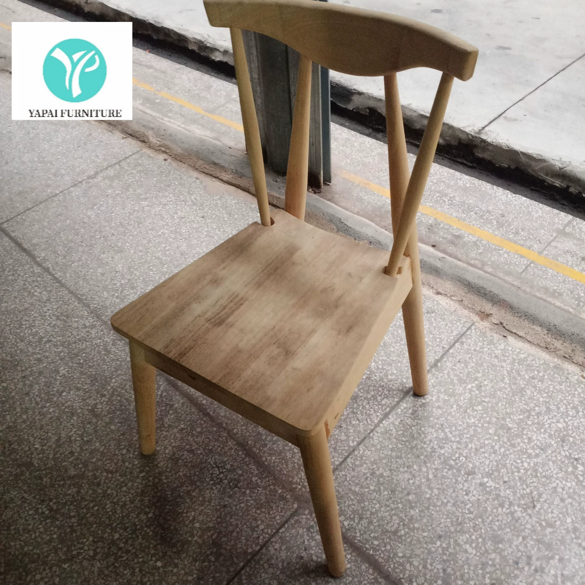 [Напрямую от производителя] Обеденный стул из массива скандинавского дерева, простой стул для чайной зоны в ресторане отеля, простой обеденный стул с белой отделкой для ресторана.