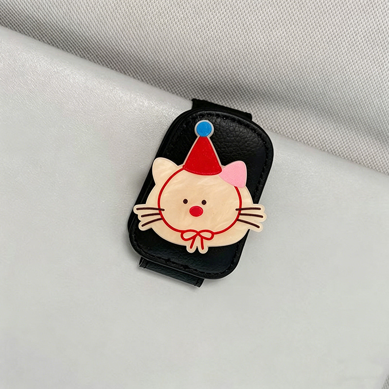 Cute Cartoon Glasses Clip for Car Storage, Bear-Shaped Sunglasses Holder for Car Sun Visor